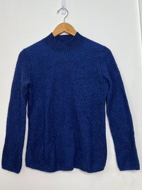 Banana Republic Navy Blue Mock Neck Wool Sweater